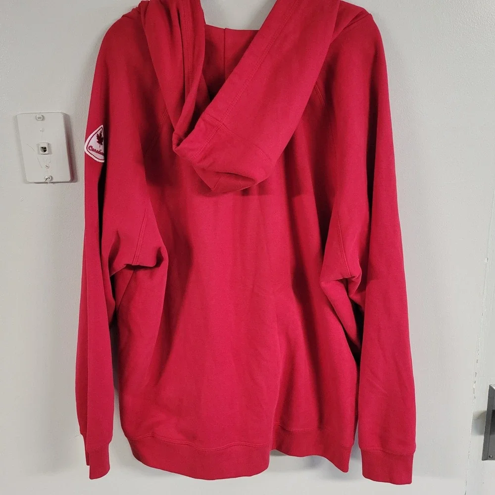 Canada Canadiana‎ Mens Red Graphic Maple Leaf Full Zip Hoodie Jacket Size 4X